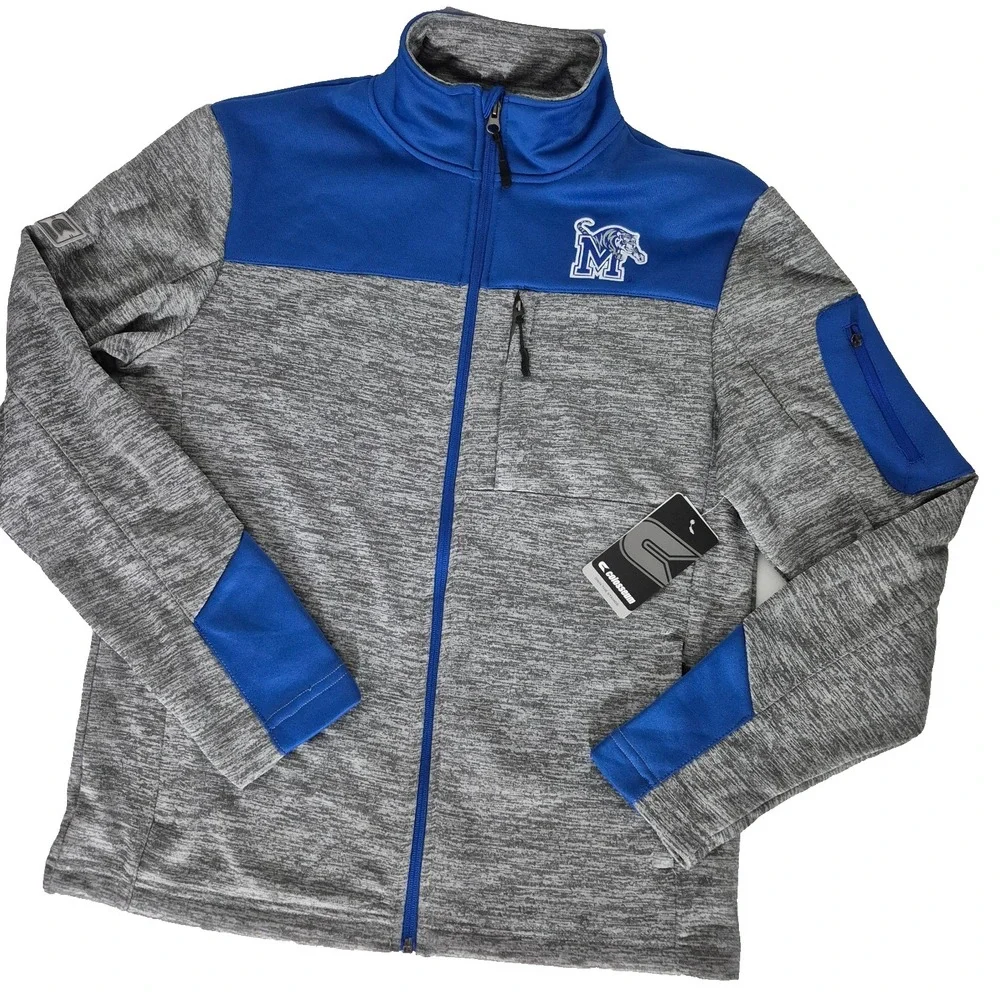 Colosseum Memphis Tigers Guard Jacket Full Zip Mens Small Gray/Blue Full ZIP New